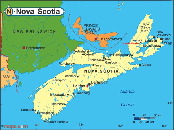 Cape Breton nova scotia karte